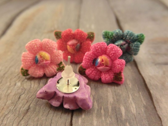 Preview: Blumen Ohrstecker Blüte Rose Pfingstrose